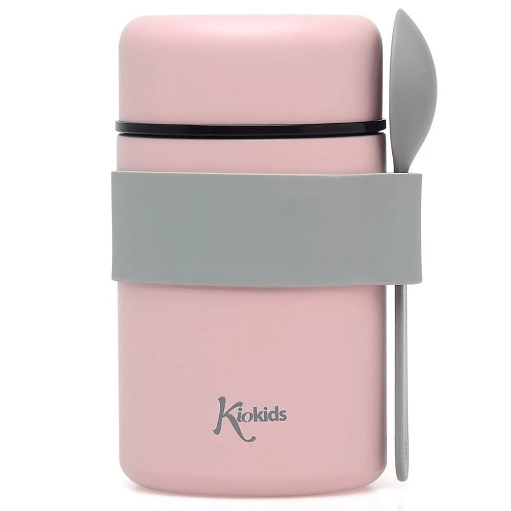 Kiokids Termos in Acciaio Per Pappe Con Cucchiaio Rosa 500 ml