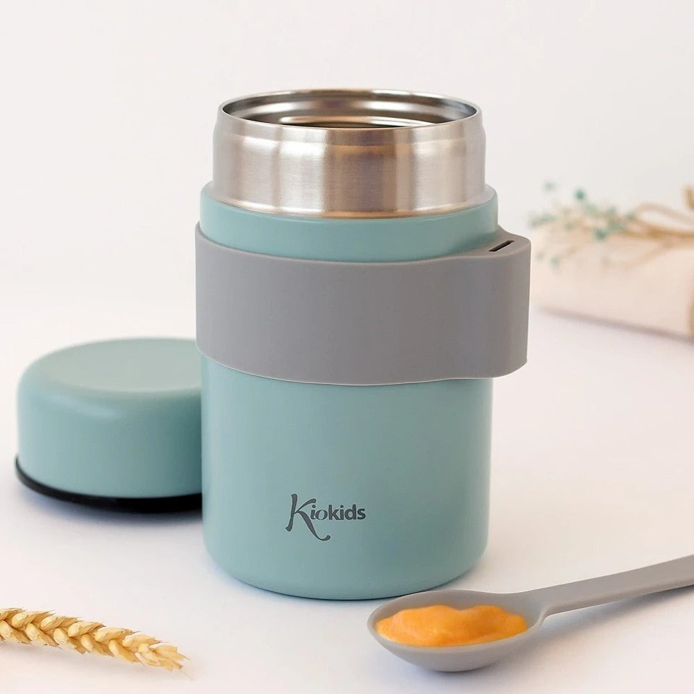 Kiokids Termos in Acciaio Per Pappe Con Cucchiaio Salvia 500 ml